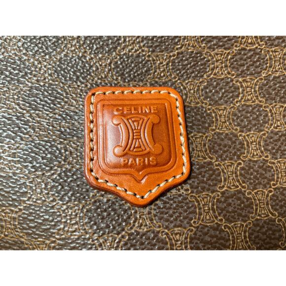 Celine Macadam Monogram Logo Pattern Small Vintage Clutch Bag Brown Leather - Picture 7 of 9